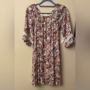 NAIF Paisley Dress with Lace Sleeves 🆕